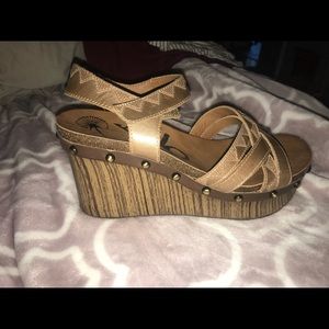 OTBT wedges (gold & brown)